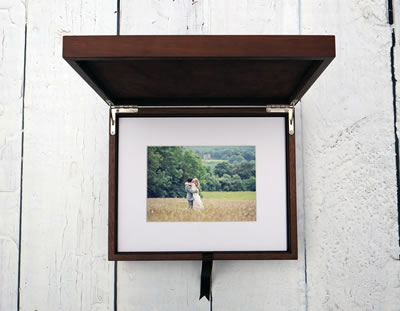 Premium Walnut Folio Box with laser engraving on lid